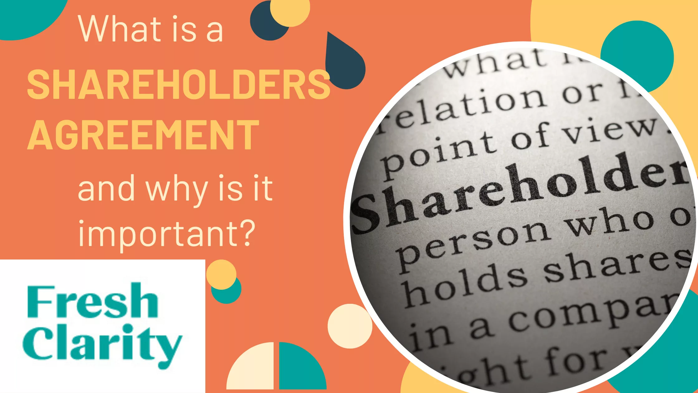 What is a Shareholders agreement and why is it important?